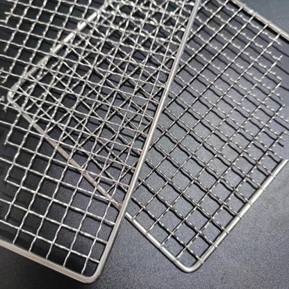 Metal BBQ Mesh Grilling Basket and Grill Mat, Non-Stick, 4 Sizes