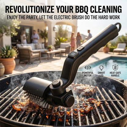 Electric BBQ Cleaning Brush with Rotating Stainless Steel Bristles, 2600mAh or 4000mAh
