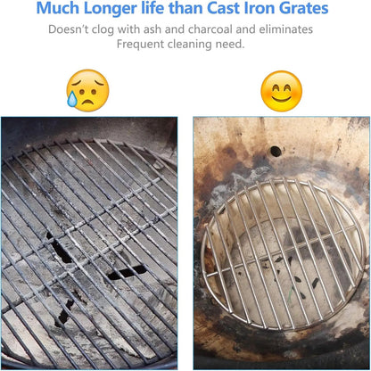 9-Inch Stainless Steel Charcoal Fire Grate, 2-Piece Pack