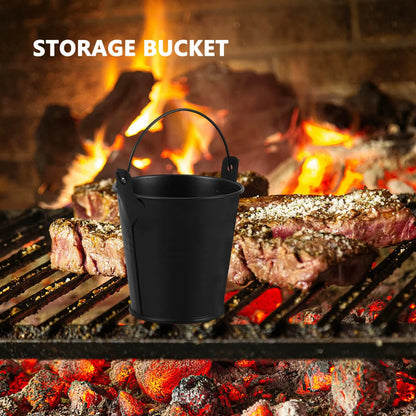 ROSENICE BBQ Grill Grease Drip Bucket, Black Plastic Oil Catcher, 7.5 x 7.5 x 5.6cm