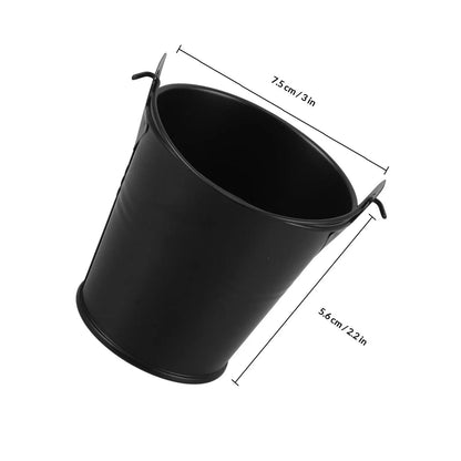 ROSENICE BBQ Grill Grease Drip Bucket, Black Plastic Oil Catcher, 7.5 x 7.5