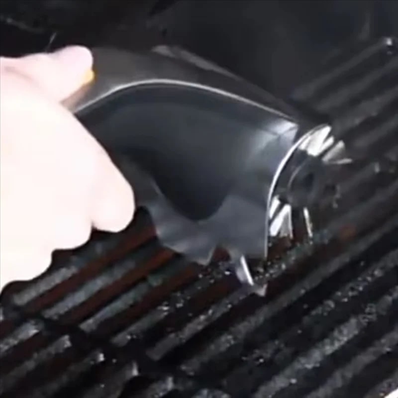 Electric Grill Brush with Steam Cleaning, Motorised Steel Brushes and Scraper, Silver & Black