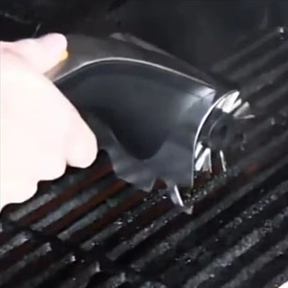 Electric Grill Brush with Steam Cleaning, Motorised Steel Brushes and Scraper, Silver & Black