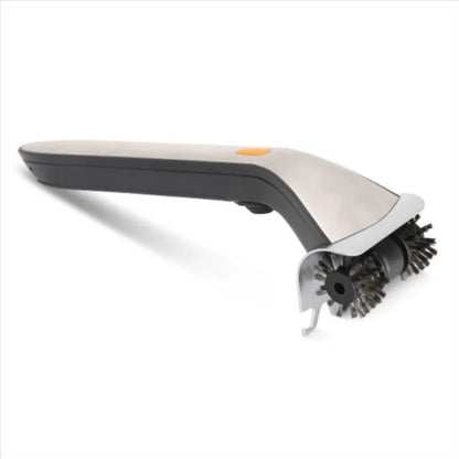 Electric Grill Brush with Steam Cleaning, Motorised Steel Brushes and Scraper, Silver & Black