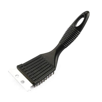 Stainless Steel BBQ Cleaning Brush with Scraper, Black, 2-Piece Pack