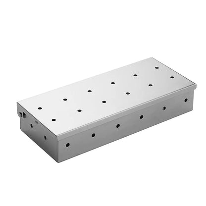 Stainless Steel Smoker Box for Gas and Charcoal BBQ Grills, 22 x 9.5 x 4.5 cm