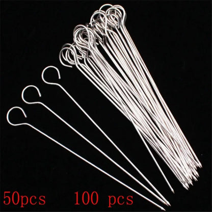 Stainless Steel BBQ Needles for Meat, 50 or 100 Pack, 15-35cm