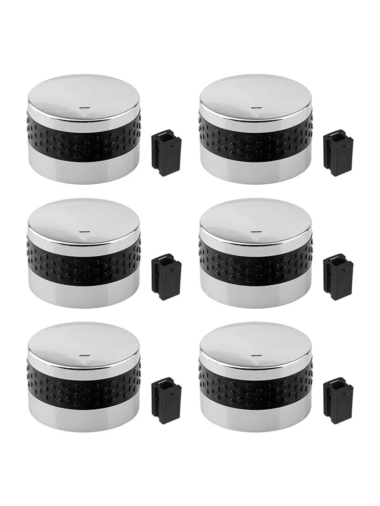 Plastic Gas Grill Control Knobs Replacement, Silver, 3, 5 or 6 Pack - 6pcs