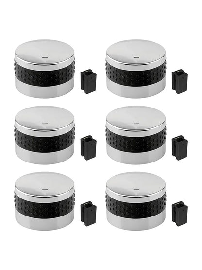 Plastic Gas Grill Control Knobs Replacement, Silver, 3, 5 or 6 Pack - 6pcs
