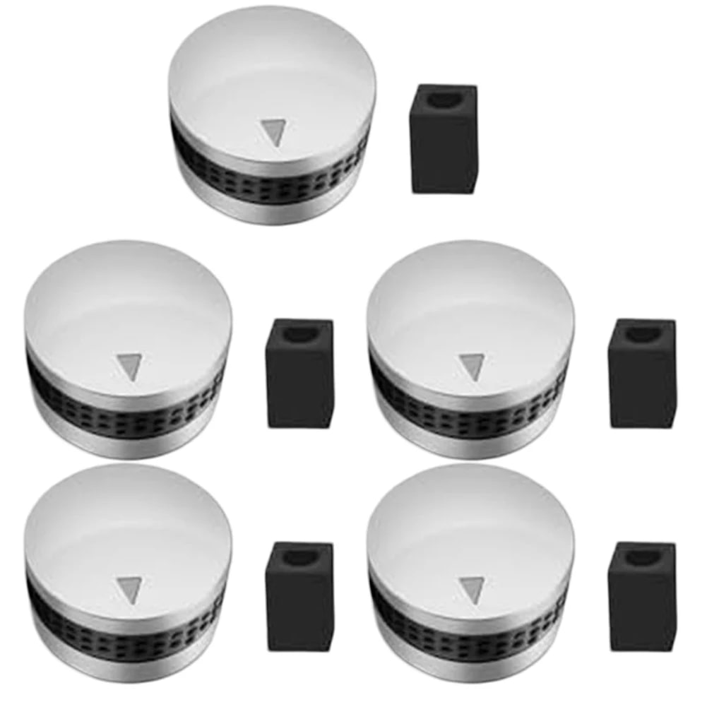 Plastic Gas Grill Control Knobs Replacement, Silver, 3, 5 or 6 Pack - 5pcs