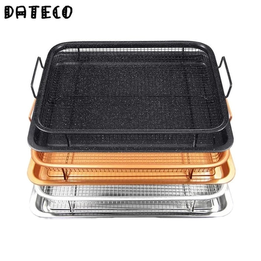 Metal BBQ Tray with Non-Stick Mesh Basket, Colour Options