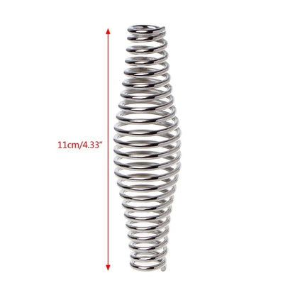 Stainless Steel BBQ Spring Handle 11cm Silver, 17mm End Diameter