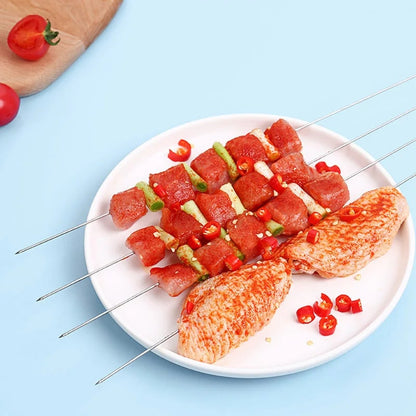 Stainless Steel BBQ Skewers, 30cm Reusable Kebab Sticks, 10 or 20 Pack