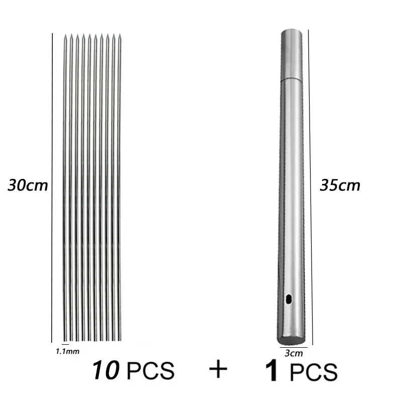 Stainless Steel BBQ Skewers, 30cm Reusable Kebab Sticks, 10 or 20 Pack - A05