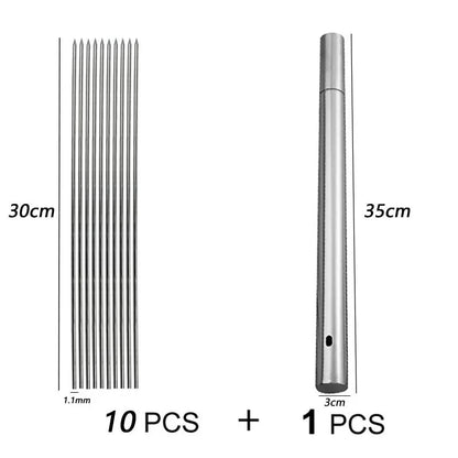Stainless Steel BBQ Skewers, 30cm Reusable Kebab Sticks, 10 or 20 Pack - A05
