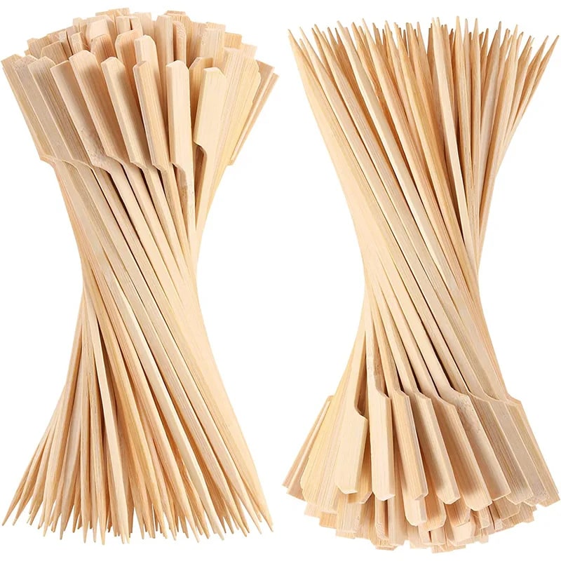 200 Bamboo Skewers for BBQ, Fruit and Appetisers, 9cm, 12cm or 18cm