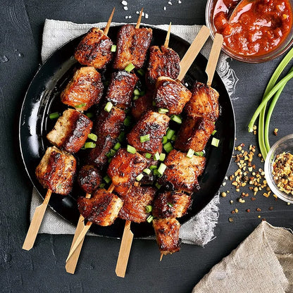 200 Bamboo Skewers for BBQ, Fruit and Appetisers, 9cm, 12cm or 18cm