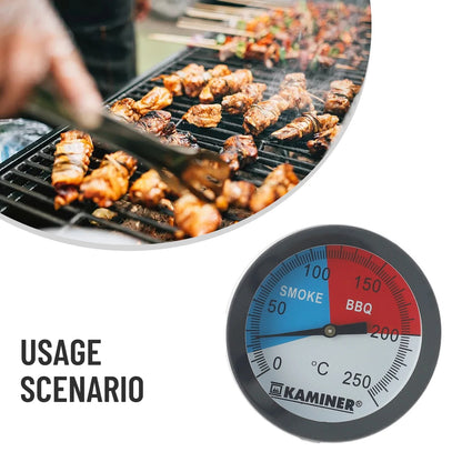 BBQ Grill Thermometer, Stainless Steel, 0°C to 250°C