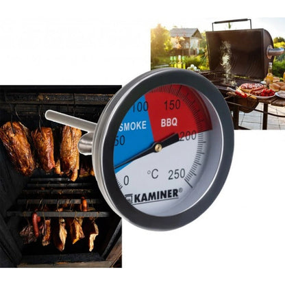 BBQ Grill Thermometer, Stainless Steel, 0°C to 250°C