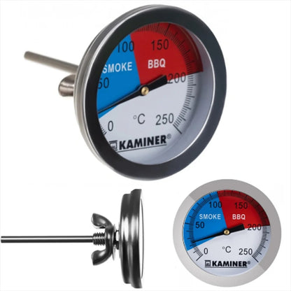 BBQ Grill Thermometer, Stainless Steel, 0°C to 250°C