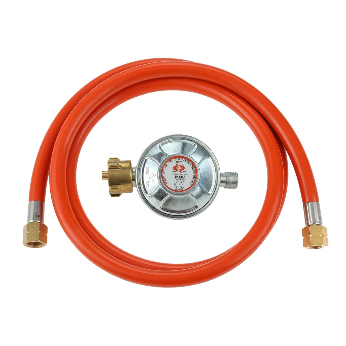 LPG BBQ Gas Hose and 50 mbar Pressure Regulator Set, 1.5 m