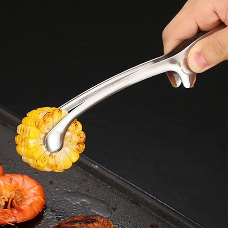 Stainless Steel BBQ Tongs with Stand, Serrated or Round Tips, 24cm or 25.5cm