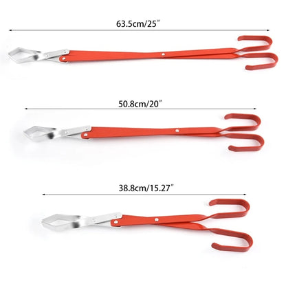 Fire Tongs for Logs, Charcoal and Fire Pits, Stainless Steel Finish, 38.8-63.5cm