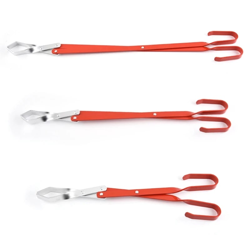 Fire Tongs for Logs, Charcoal and Fire Pits, Stainless Steel Finish, 38.8-63.5cm