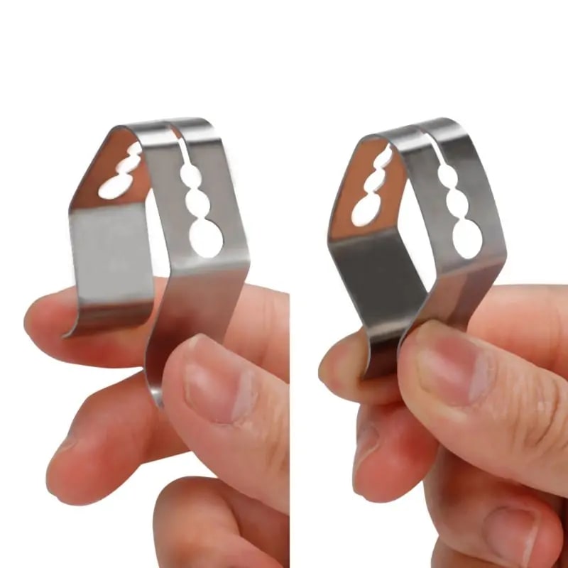 OOTDTY Stainless Steel BBQ Thermometer Probe Clip Holder, Silver, 4 x 4 x
