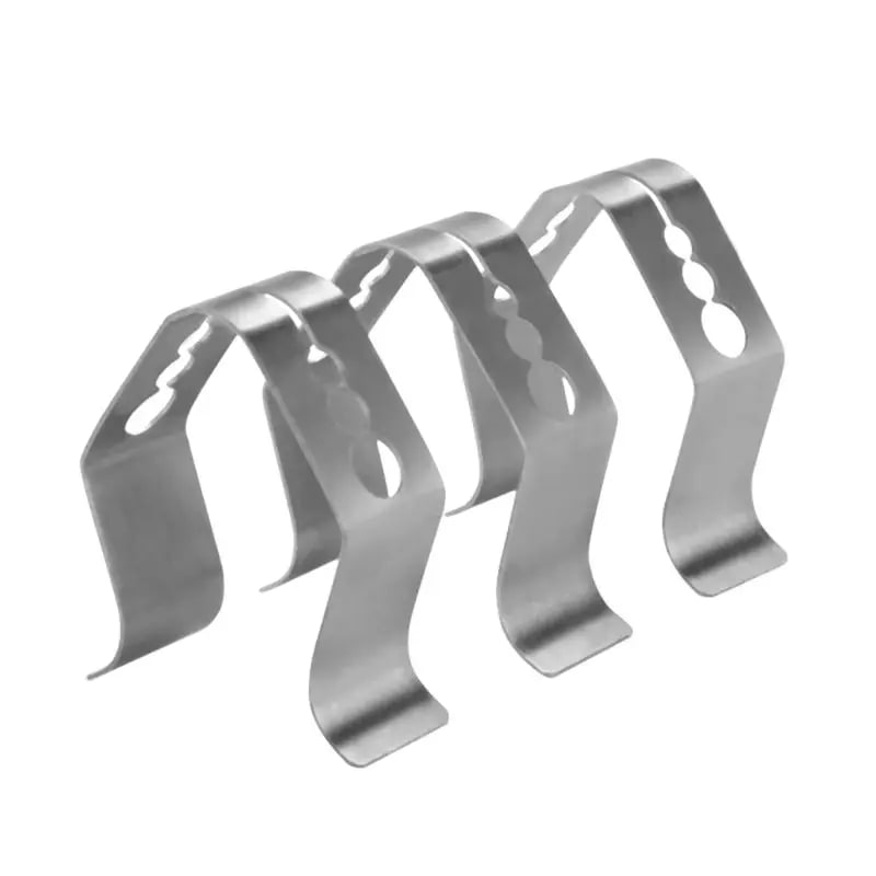 OOTDTY Stainless Steel BBQ Thermometer Probe Clip Holder, Silver, 4 x 4 x