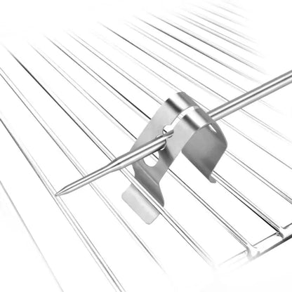 OOTDTY Stainless Steel BBQ Thermometer Probe Clip Holder, Silver, 4 x 4 x