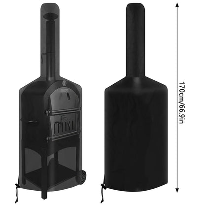 Pizza Oven Cover, Black Waterproof 190T Oxford Cloth, 170 x 65 x 55 cm