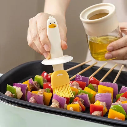 Silicone Oil Bottle with Basting Brush for Barbecue and Baking