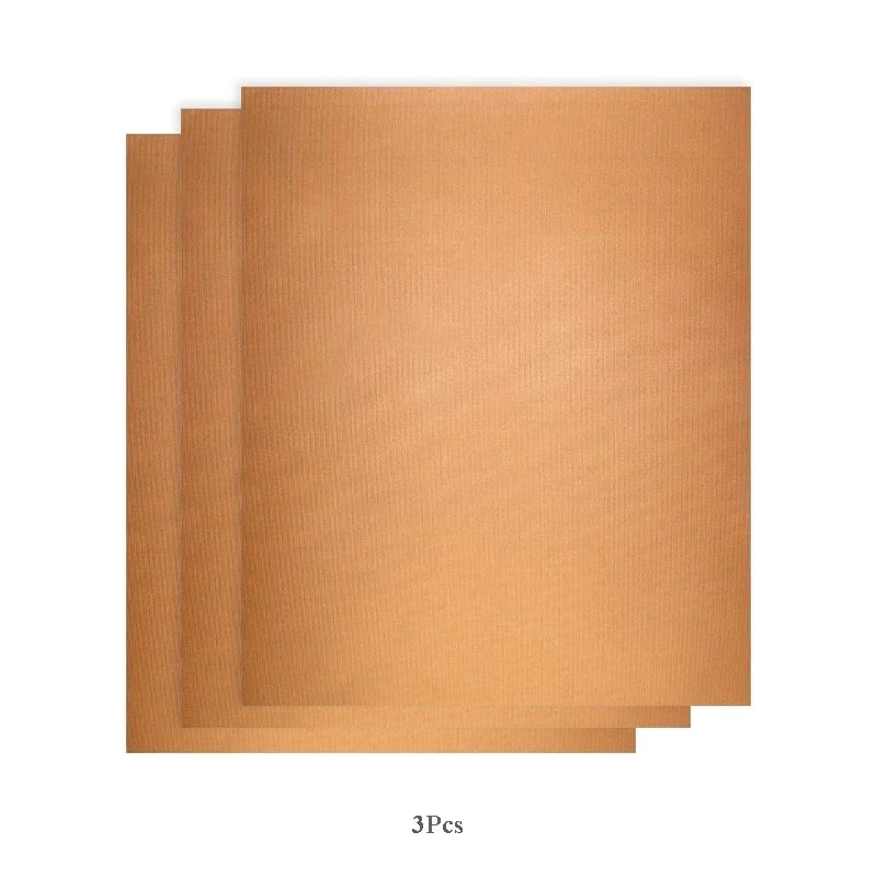 Reusable Non-Stick BBQ Grill Mat 40 x 33cm Fabric Cooking Sheet, 3 or 5 Pack - 3pcs Bronze