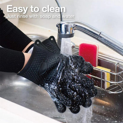 Heat-Insulated Rubber BBQ and Oven Gloves, Venlohome 1 or 2 Piece Options