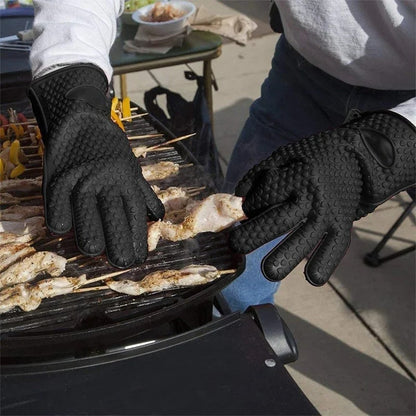Heat-Insulated Rubber BBQ and Oven Gloves, Venlohome 1 or 2 Piece Options