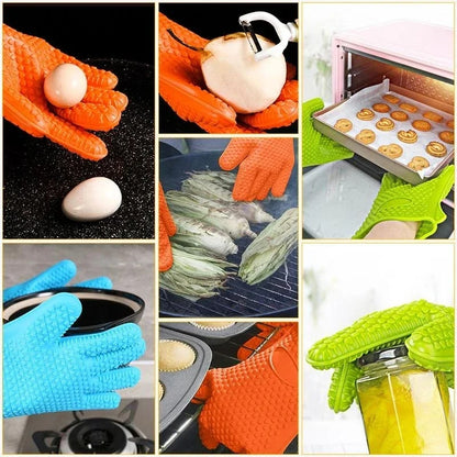 Heat-Insulated Rubber BBQ and Oven Gloves, Venlohome 1 or 2 Piece Options