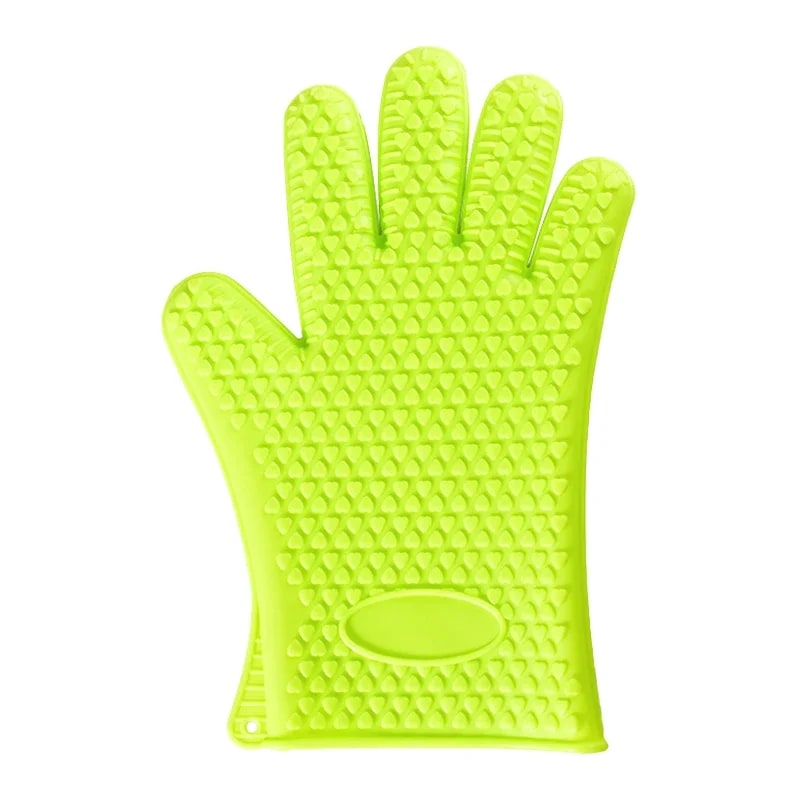 Heat-Insulated Rubber BBQ and Oven Gloves, Venlohome 1 or 2 Piece Options - 1Pcs Green