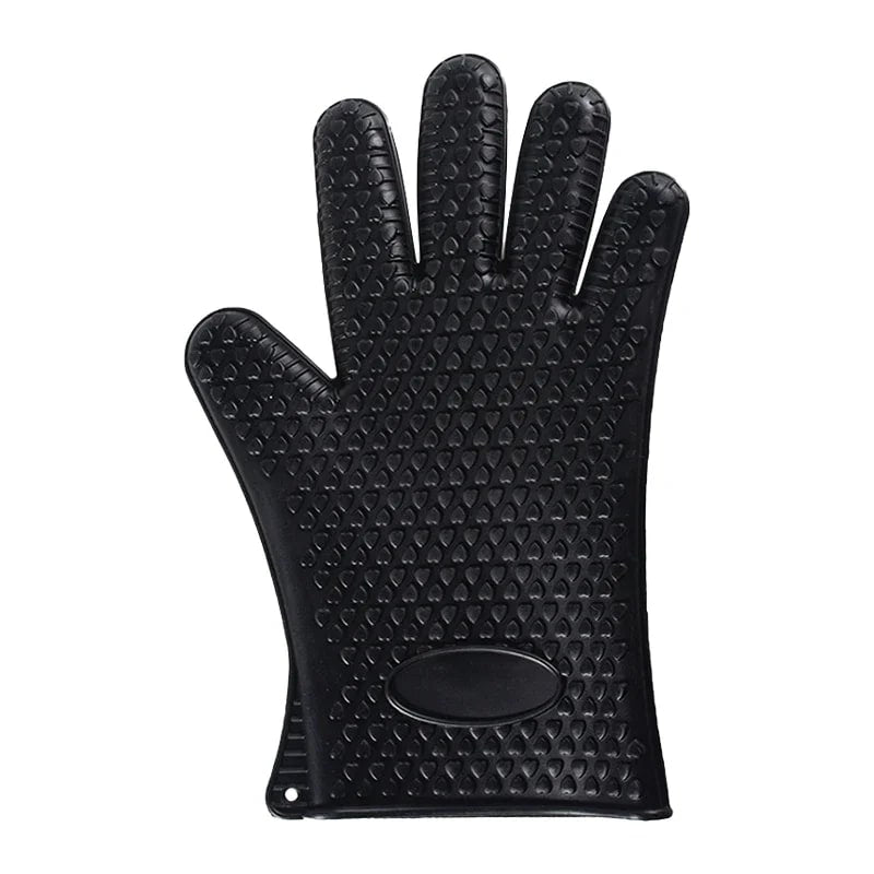 Heat-Insulated Rubber BBQ and Oven Gloves, Venlohome 1 or 2 Piece Options - 1Pcs Black