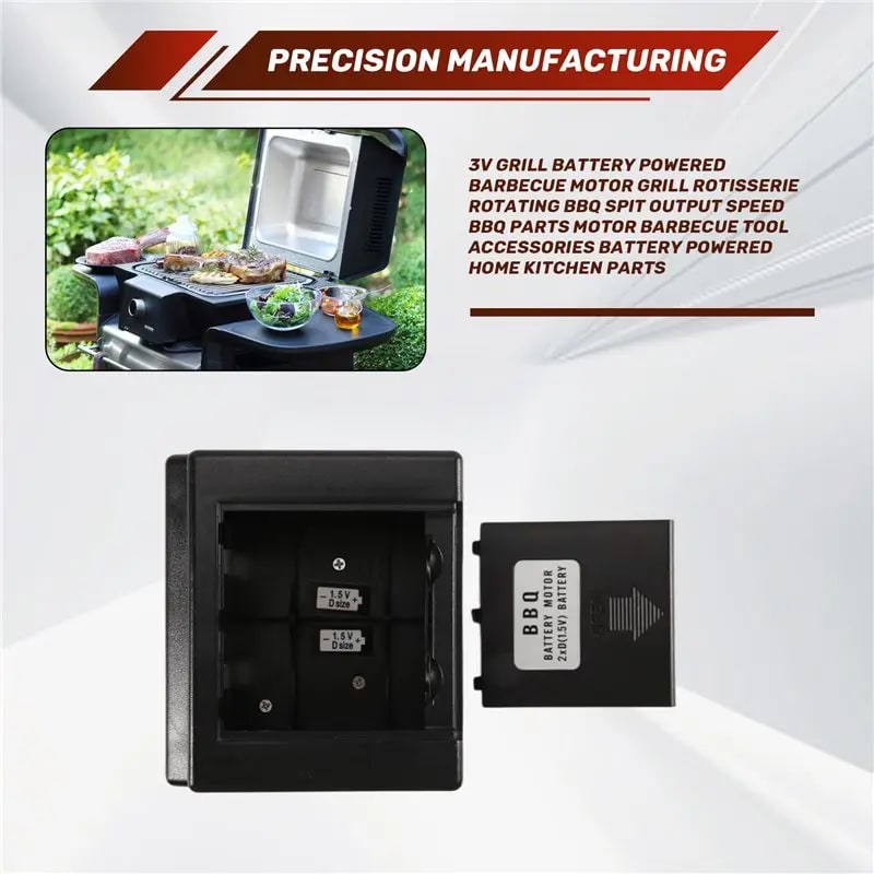 3V Battery-Powered BBQ Rotisserie Motor, CW/CCW, 8 x 8mm Port, FD605A