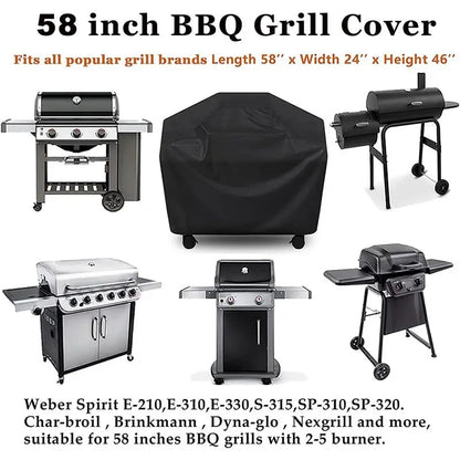420D Oxford PU BBQ Grill Cover, Waterproof Dustproof Anti-UV, Multiple Sizes
