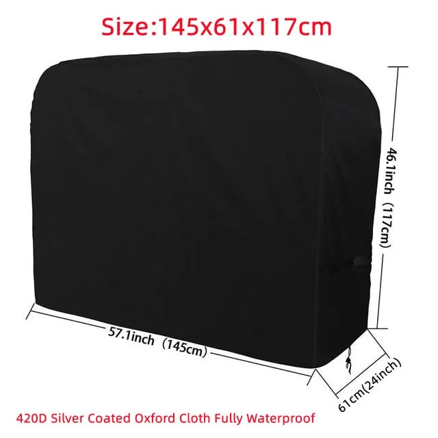 420D Oxford PU BBQ Grill Cover, Waterproof Dustproof Anti-UV, Multiple Sizes - 420D 145X61X117CM