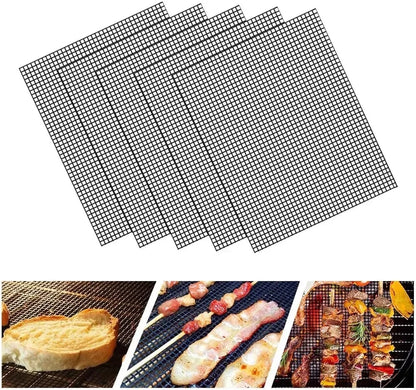 Cuttable BBQ Grill Mesh Mat Liner, Round or Rectangular