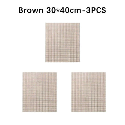 Cuttable BBQ Grill Mesh Mat Liner, Round or Rectangular - Quadrate C-3PCS