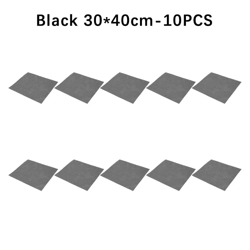 Cuttable BBQ Grill Mesh Mat Liner, Round or Rectangular - Quadrate B-10PCS