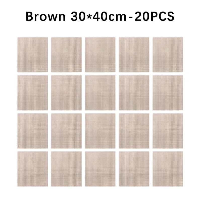 Cuttable BBQ Grill Mesh Mat Liner, Round or Rectangular - Quadrate C-20PCS