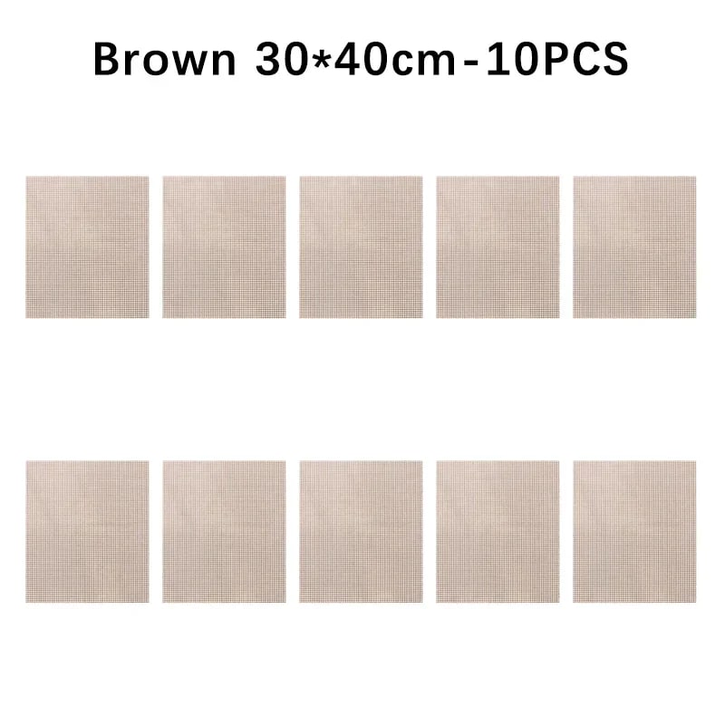 Cuttable BBQ Grill Mesh Mat Liner, Round or Rectangular - Quadrate C-10PCS
