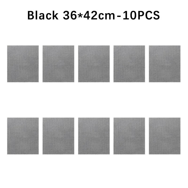 Cuttable BBQ Grill Mesh Mat Liner, Round or Rectangular - Quadrate A-10PCS