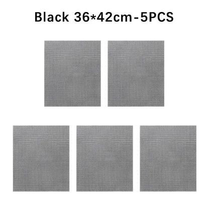 Cuttable BBQ Grill Mesh Mat Liner, Round or Rectangular - Quadrate A-5PCS