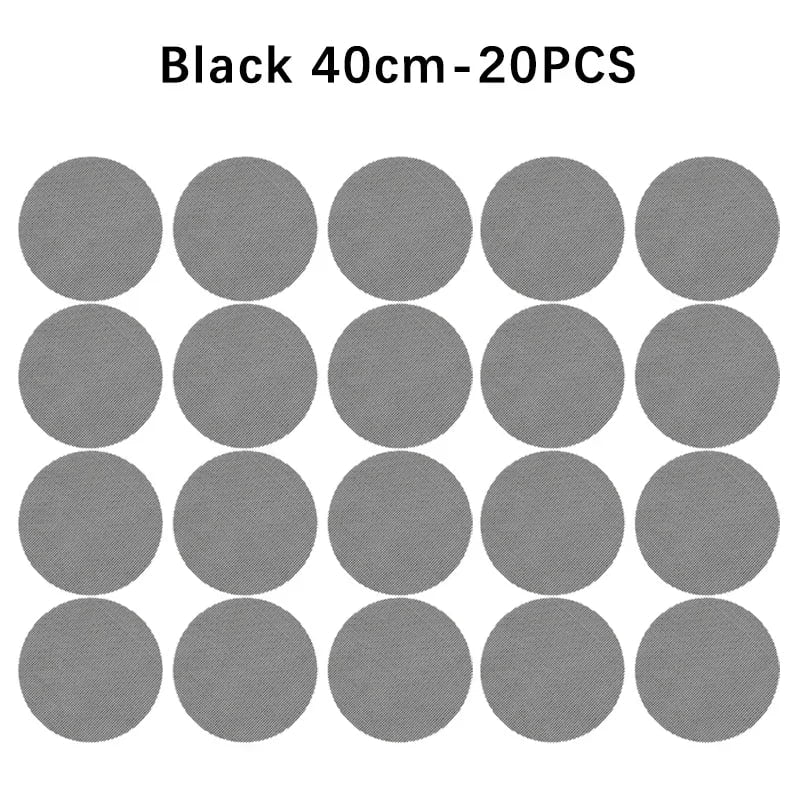 Cuttable BBQ Grill Mesh Mat Liner, Round or Rectangular - Round A-20PCS